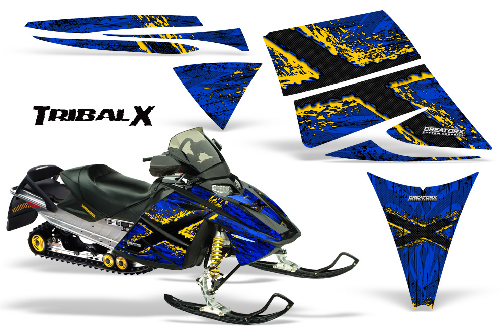 Ski-Doo Rev Graphics Kit TribalX Yellow Blue